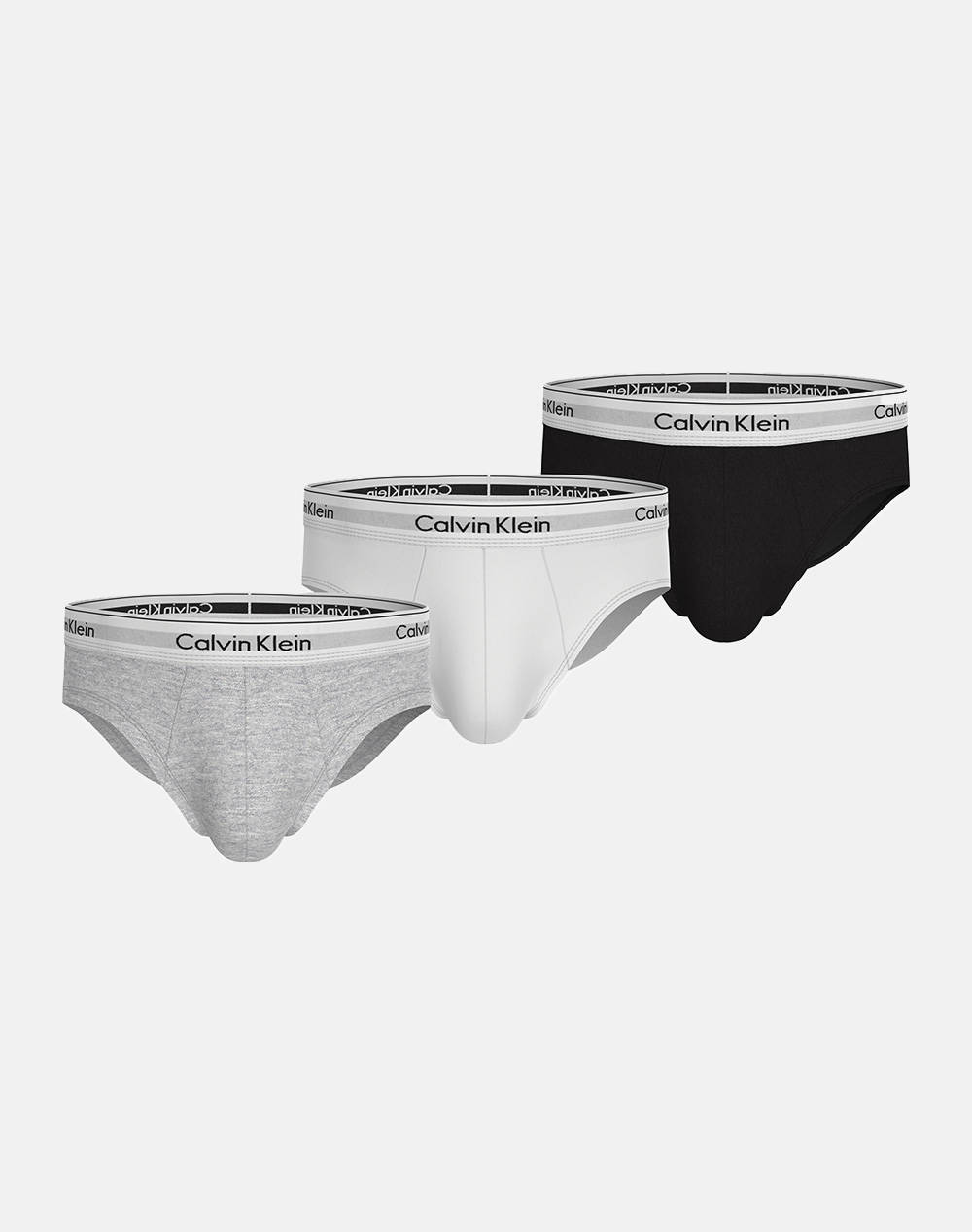 Calvin Klein Jeans Hip Brief 3Pk Ανδρας Εσωρουχα Σλιπ Σλιπ Gray Βαμβακιμε Ελασταν Lv00Nb4388 Mp1