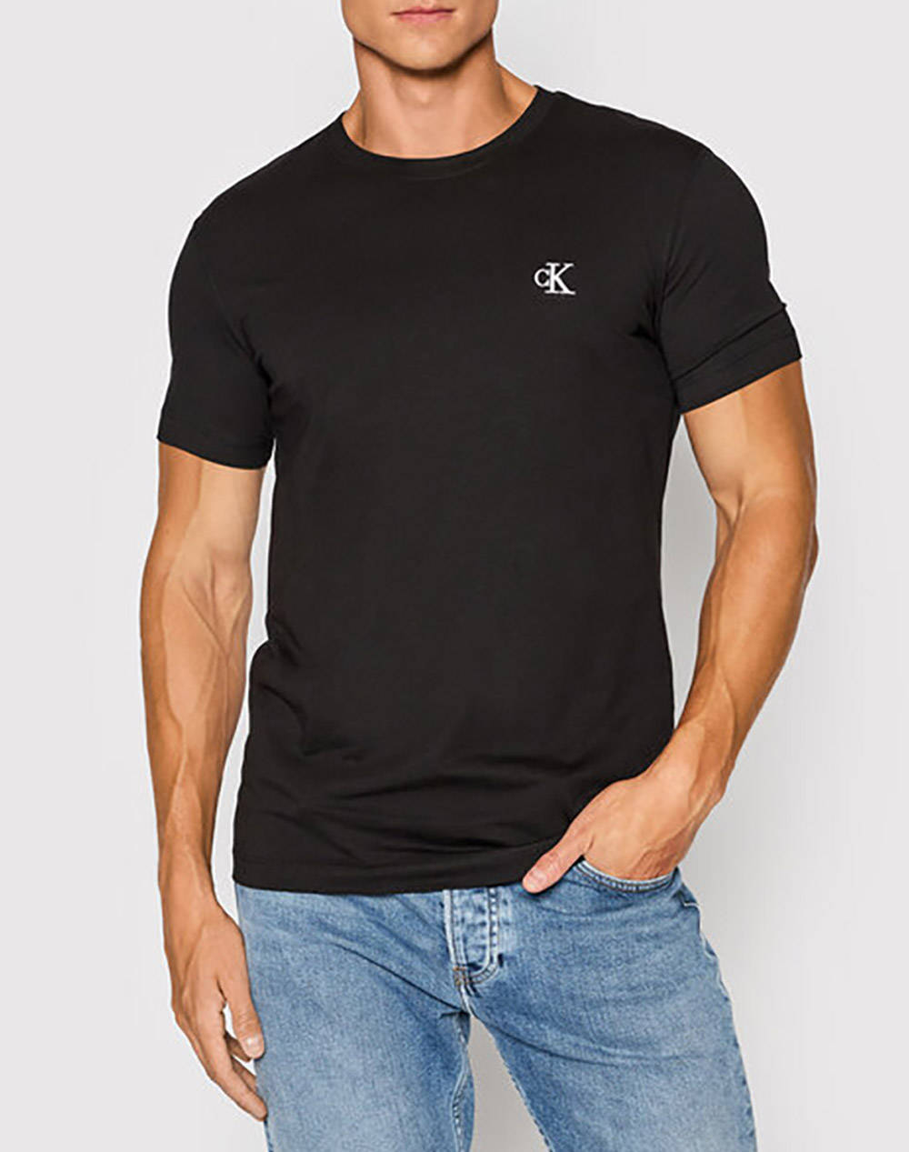 Calvin Klein Jeans Μπλουζα Ck Essential Slim Tee Ανδρας Ρουχα Μπλουζες T Shirt Black Βαμβακι J30j314544 Bae - Koolfly