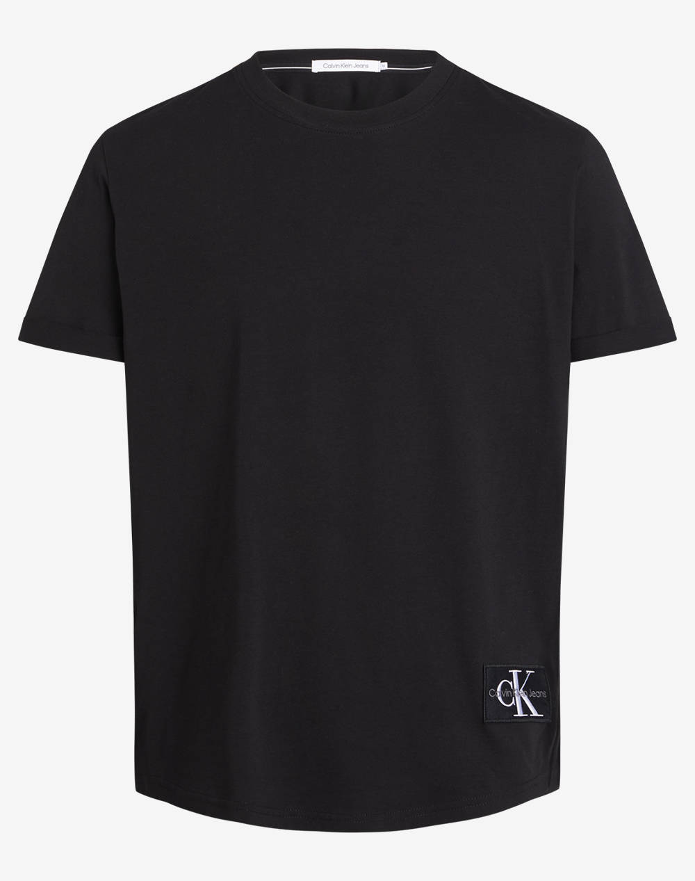 Calvin Klein Badge Round Hem Tee Men Clothes T Shirts & Sweatshirts T Shirts Black Cotton J30J323482 Beh Male T-Shirts Black