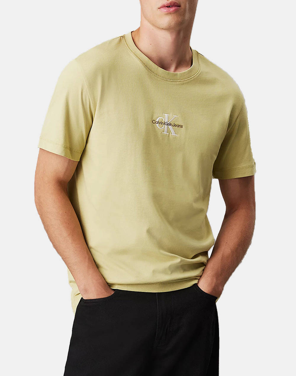 Calvin Klein Monologue Tee Men Clothes T Shirts & Sweatshirts T Shirts Lightgreen Cotton J30J325649 Lhe Male T-Shirts Green