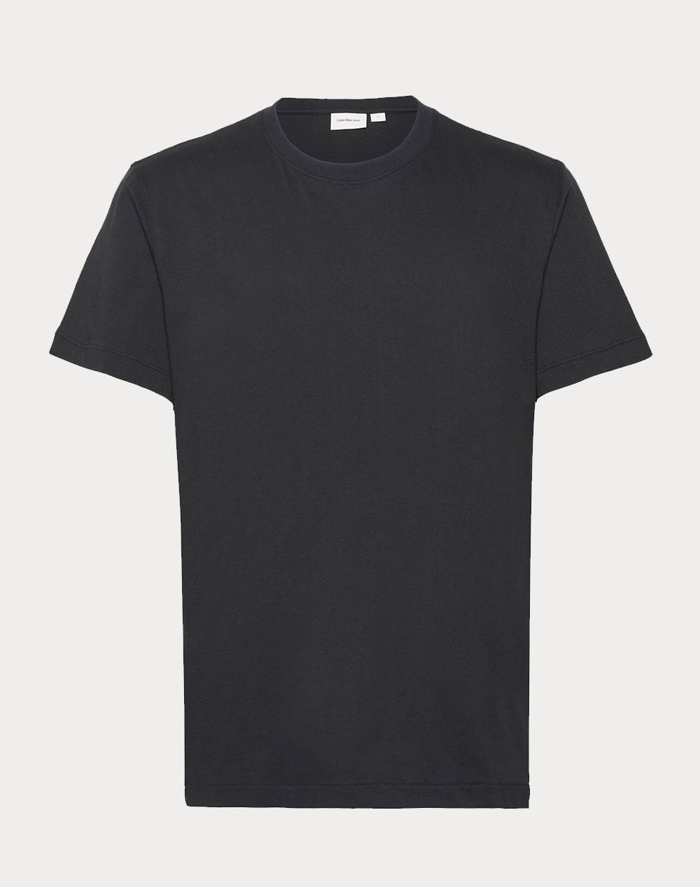 Calvin Klein Logo Tape Tee Men Clothes T Shirts & Sweatshirts T Shirts Black Cotton J30J326159 Beh Male T-Shirts Black