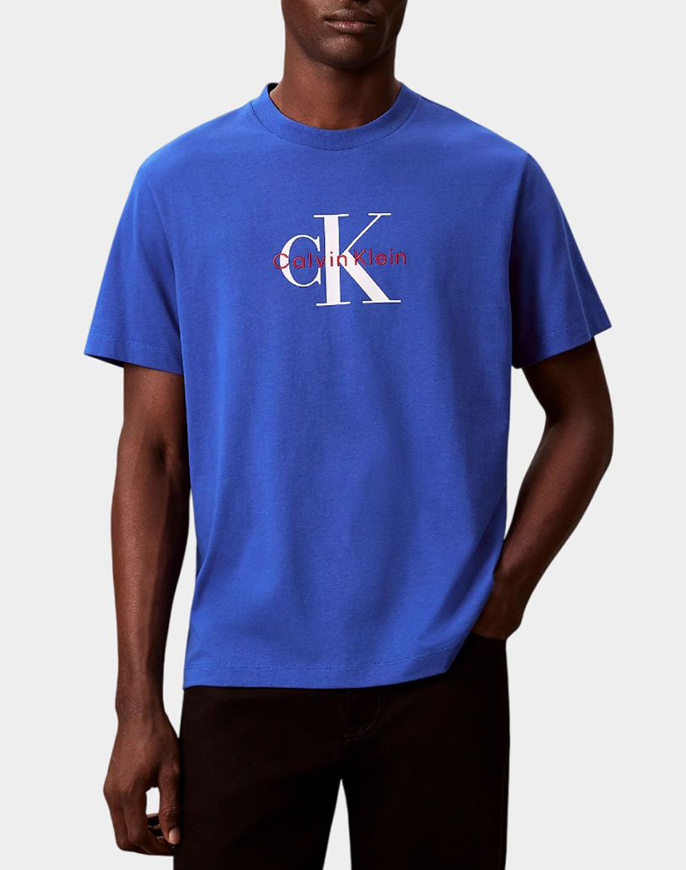 Calvin Klein Jeans Ss Hero Monologo Tee 20S Ανδρας Ρουχα Μπλουζες T Shirt Blue Βαμβακι Lv04Rb862G Ynm