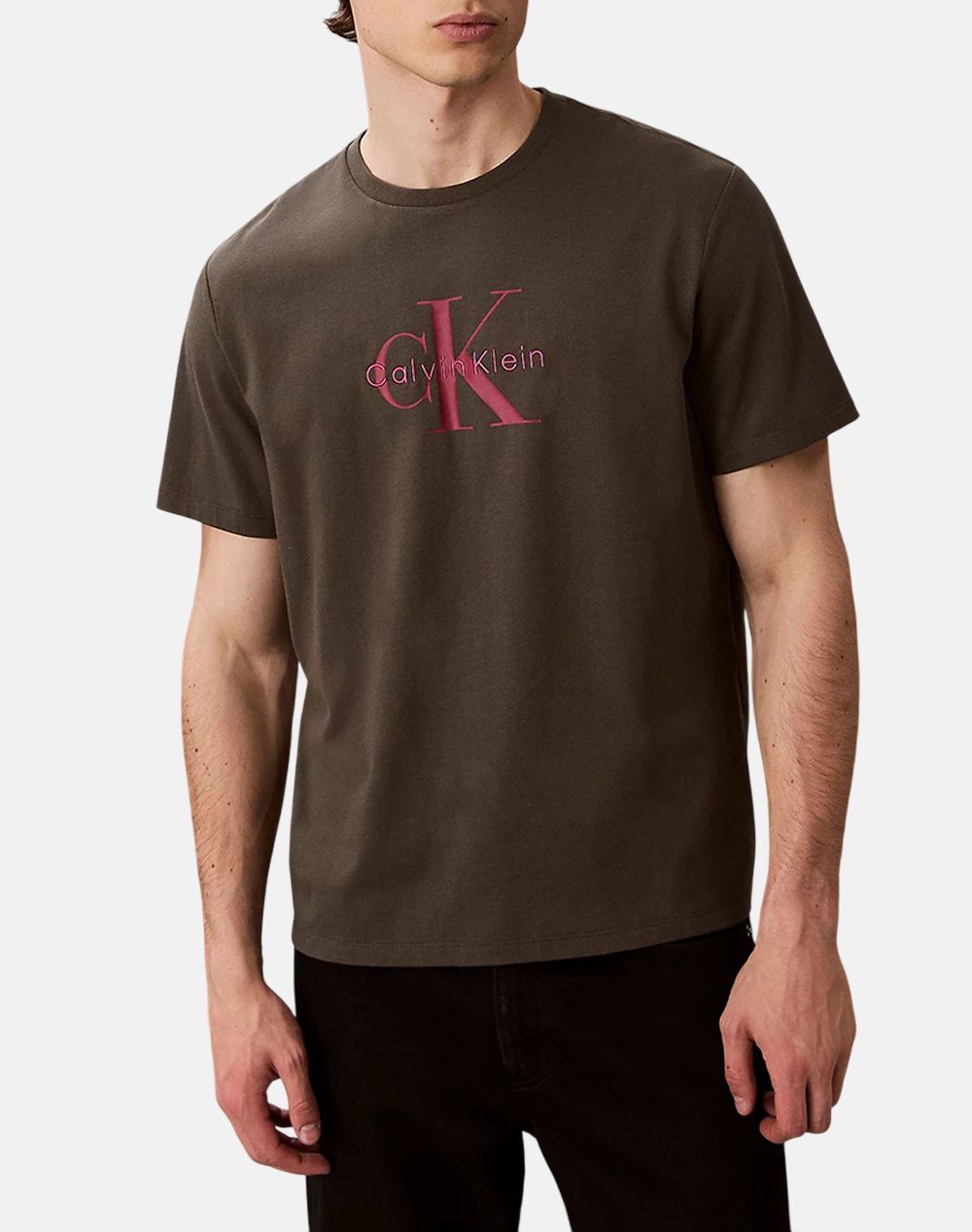 Calvin Klein Jeans Ss Hero Monologo Tee 20S Ανδρας Ρουχα Μπλουζες T Shirt Darkolivegreen Βαμβακι Lv04rb862g Par - Koolfly