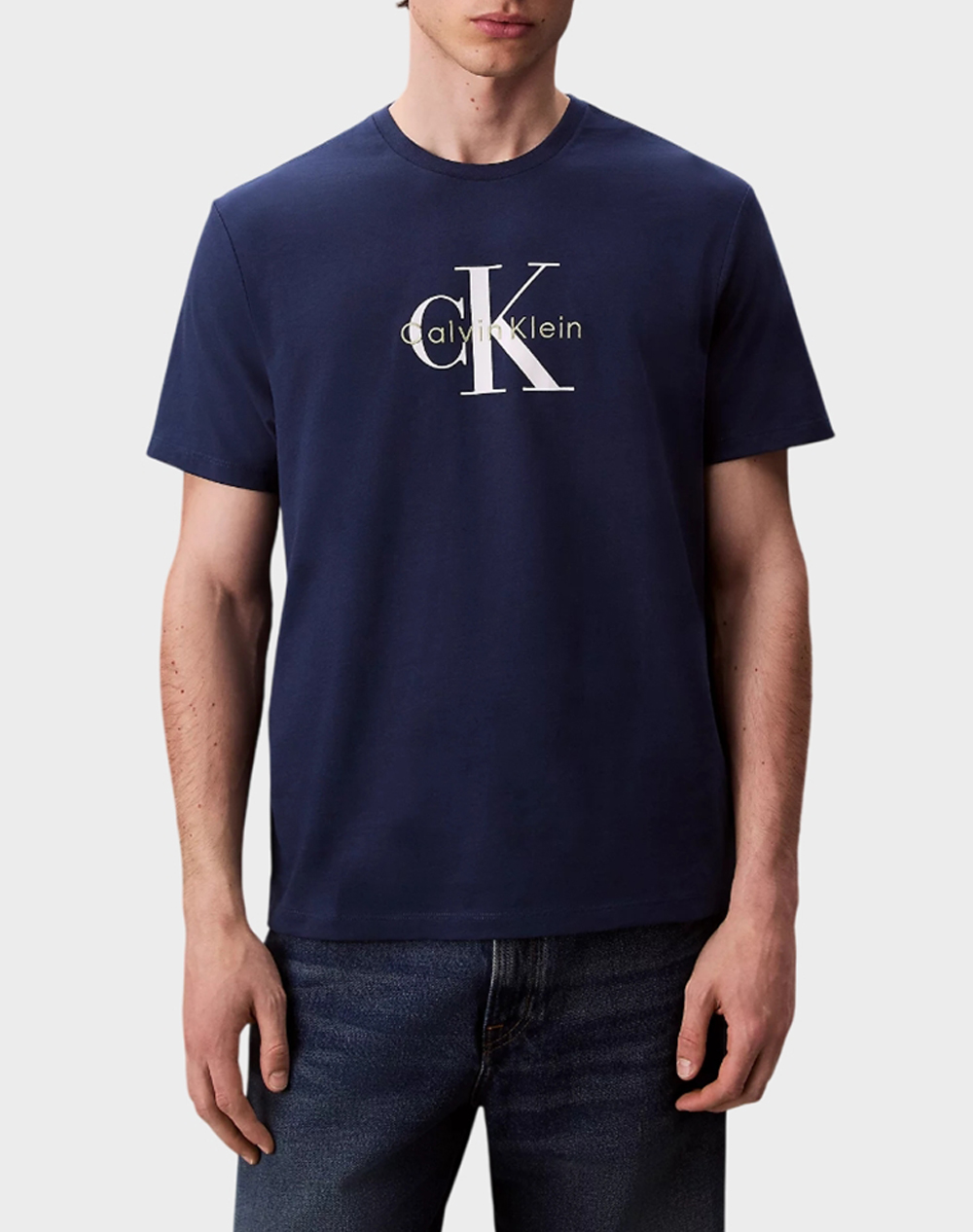 Calvin Klein Jeans Ss Hero Monologo Tee 20S Ανδρας Ρουχα Μπλουζες T Shirt Jeanblue Βαμβακι Lv04Rb862G C3I