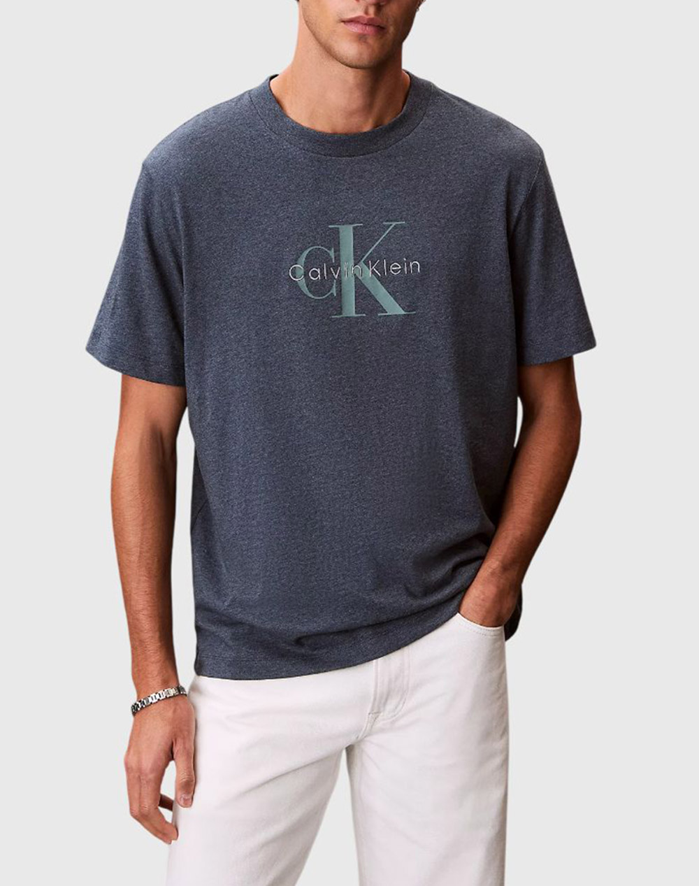 Calvin Klein Jeans Ss Hero Monologo Tee 20S Ανδρας Ρουχα Μπλουζες T Shirt Navyblue Βαμβακι Lv04rb862g R9f - Koolfly