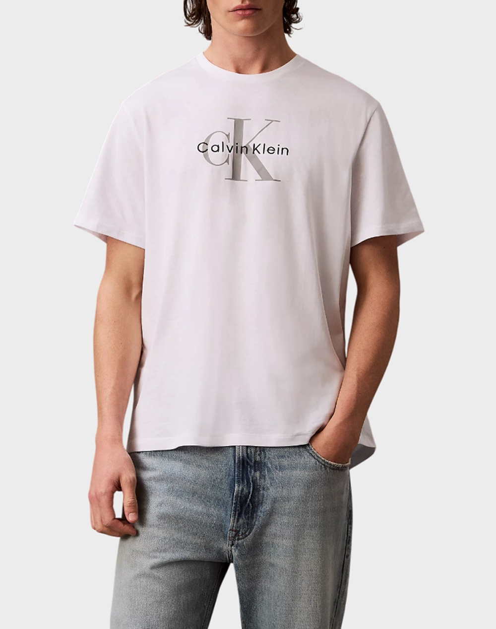 Calvin Klein Jeans Ss Hero Monologo Tee 20S Ανδρας Ρουχα Μπλουζες T Shirt White Βαμβακι Lv04rb862g Yaa - Koolfly