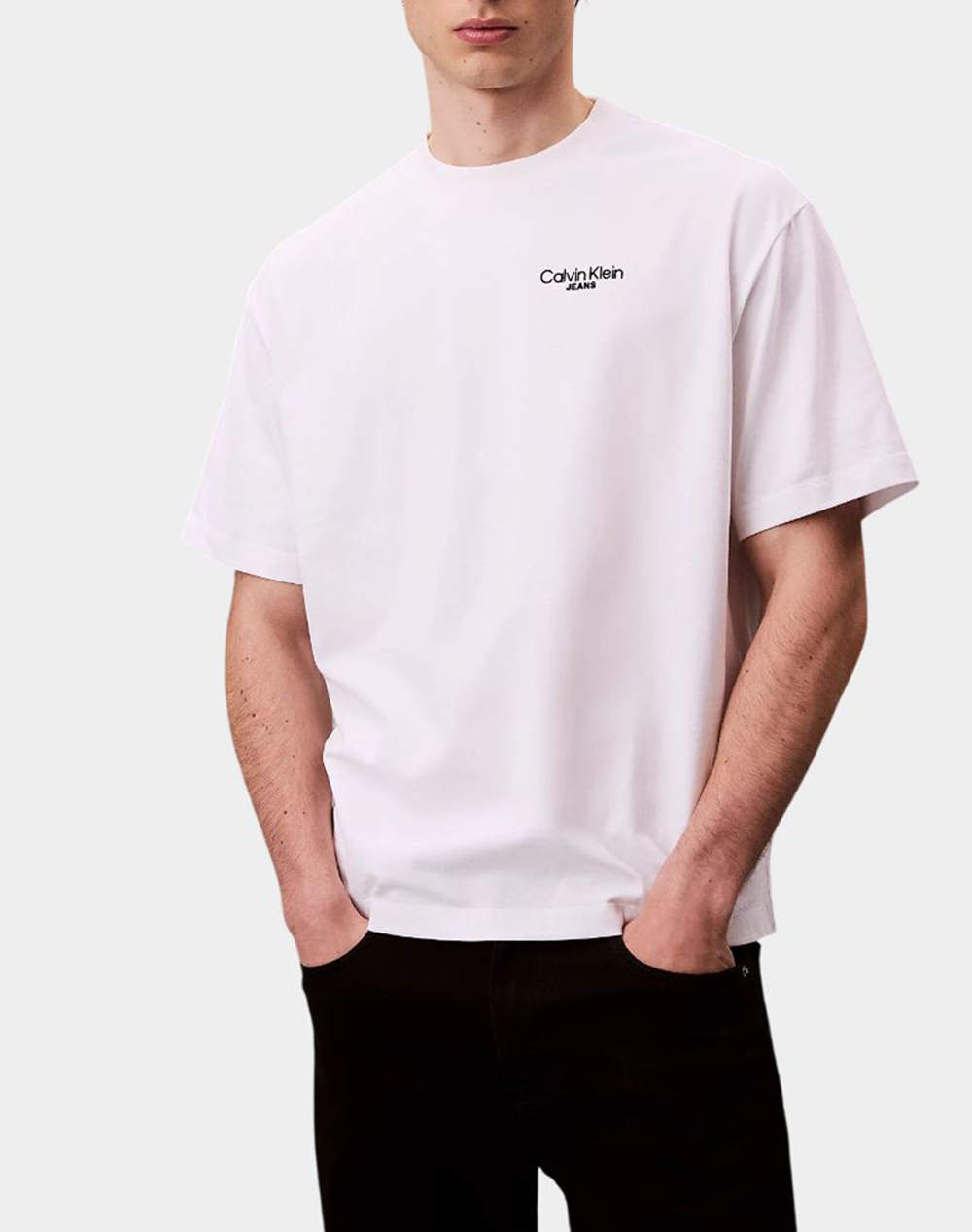 Calvin Klein Jeans Logo Back Print T Shirt Ανδρας Ρουχα Μπλουζες T Shirt White Βαμβακι Lv04Rd825G Yaa