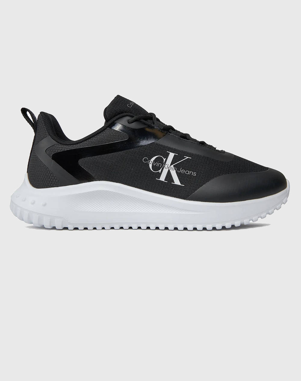 Calvin Klein Eva Runner Low Lace Ml Mix Men Sports Shoes Jetblack Fabric Ym0Ym00968 0Gm Male Shoes Black