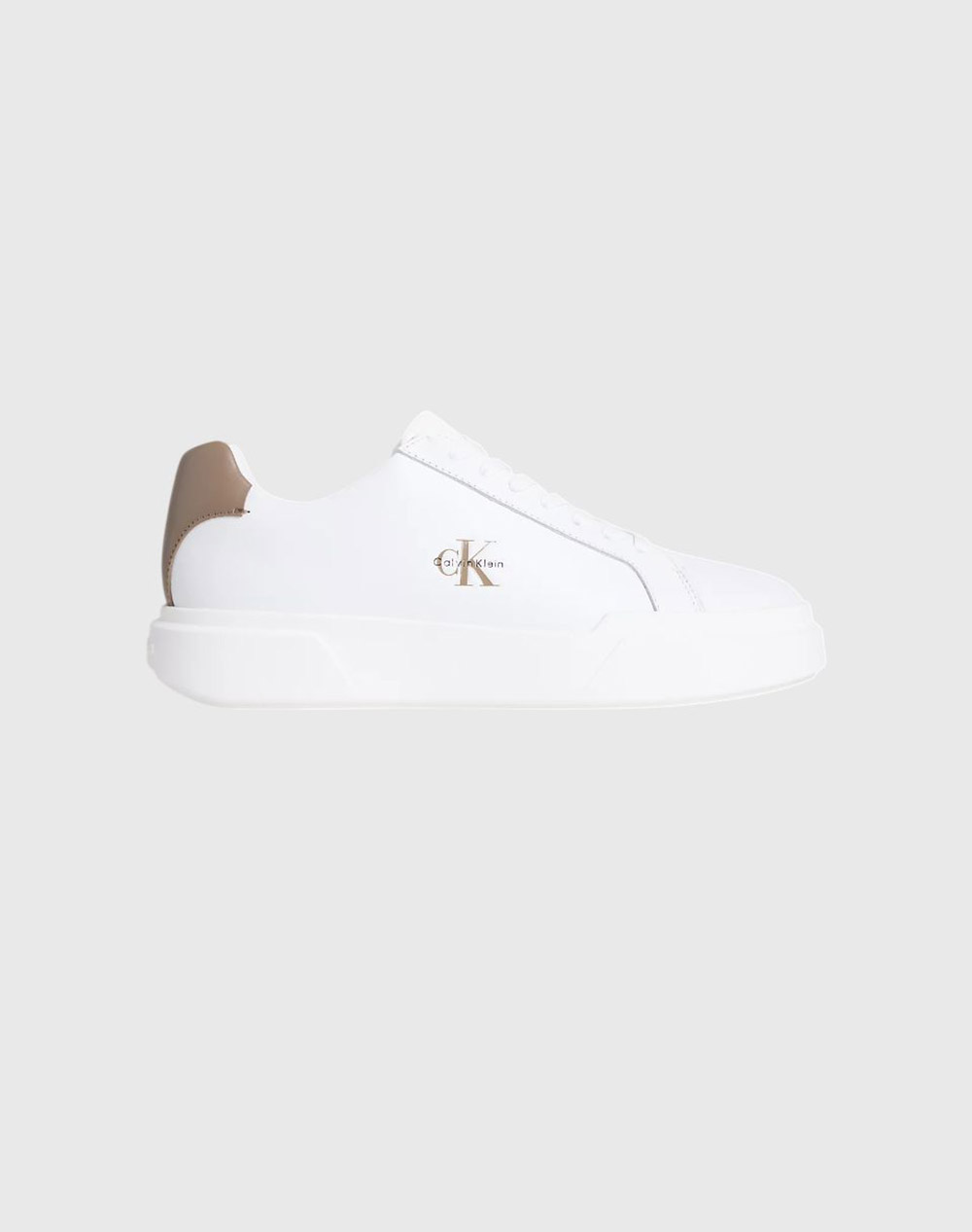 Calvin Klein Jeans Chunky Cupsole Laceup Lth Ανδρας Παπουτσια Sneakers Offwhite Δερμα Ym0ym01344 05O - Koolfly