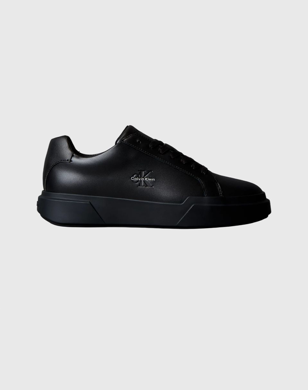 Calvin Klein Jeans Chunky Cupsole Laceup Lth Ανδρας Παπουτσια Sneakers Totalblack Δερμα Ym0Ym01344 0Gj