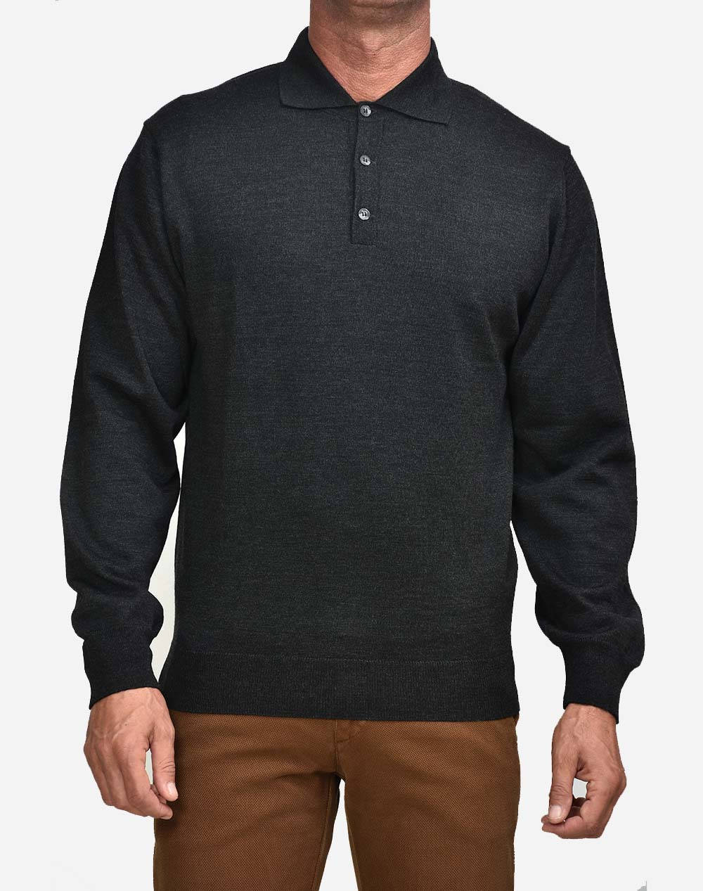 Ellemme Αντρικο Πλεκτο Πολο Ανδρας Ρουχα Μπλουζες Πλεκτα Darkgray Συνθετικομαλλι 2900 6842