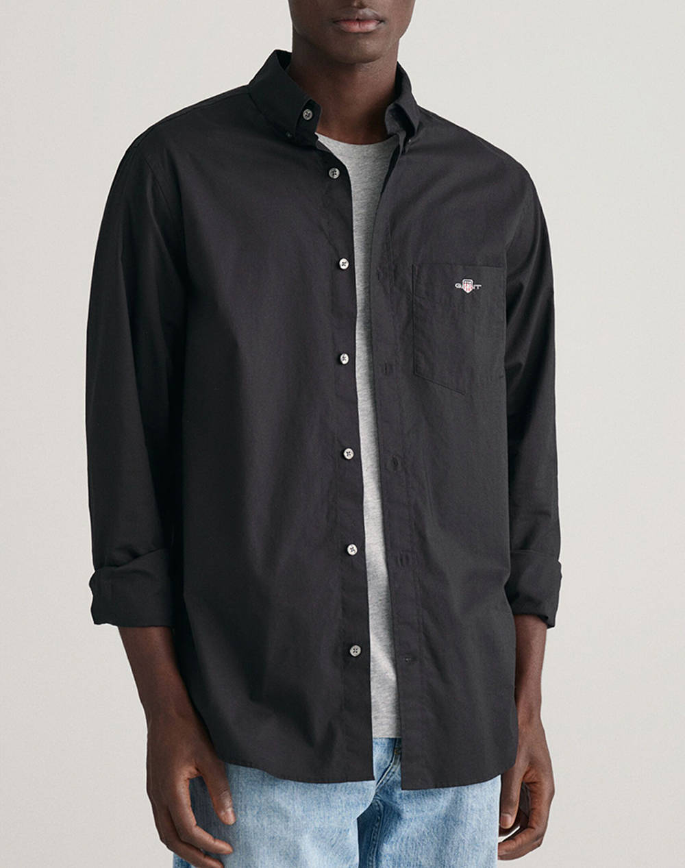 Gant Υποκαμισο Μμ Reg Poplin Shirt Ανδρας Ρουχα Πουκαμισα Black Βαμβακι 3G3000100 5