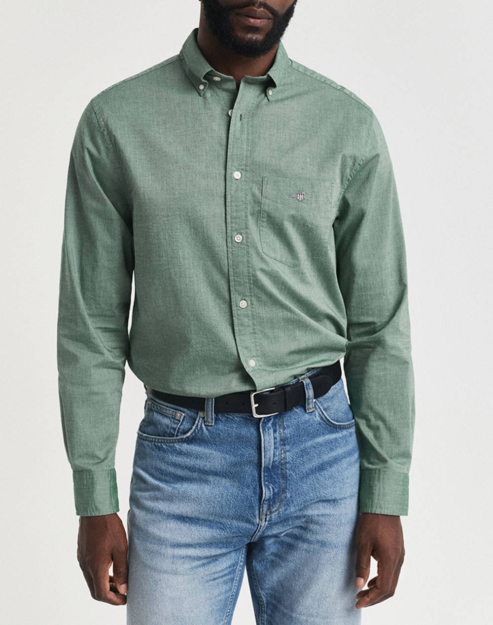 Gant Υποκαμισο Μμ Reg Poplin Shirt Ανδρας Ρουχα Πουκαμισα Green Βαμβακι 3G3000100 338