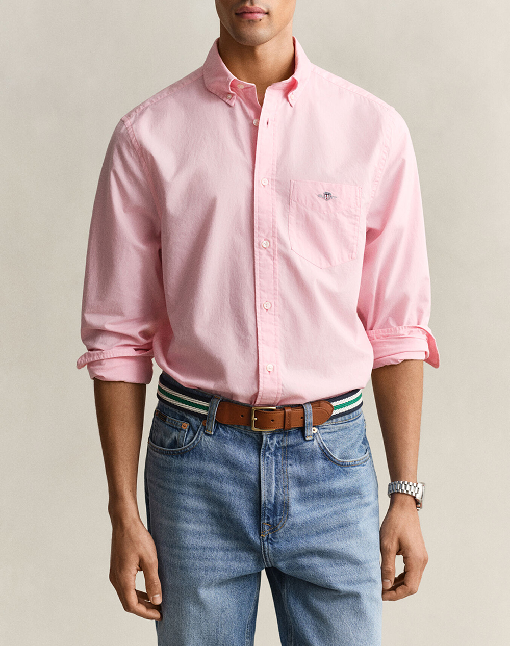 Gant Υποκαμισο Μμ Reg Poplin Shirt Ανδρας Ρουχα Πουκαμισα Pink Βαμβακι 3G3000100 666 - Koolfly