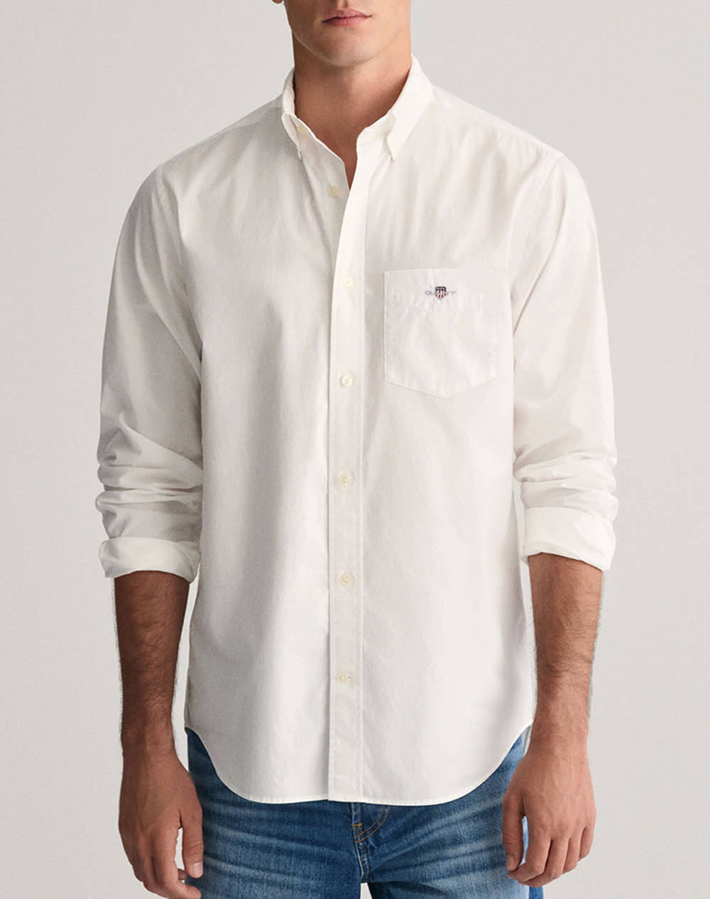 Gant Υποκαμισο Μμ Reg Poplin Shirt Ανδρας Ρουχα Πουκαμισα White Βαμβακι 3G3000100 110