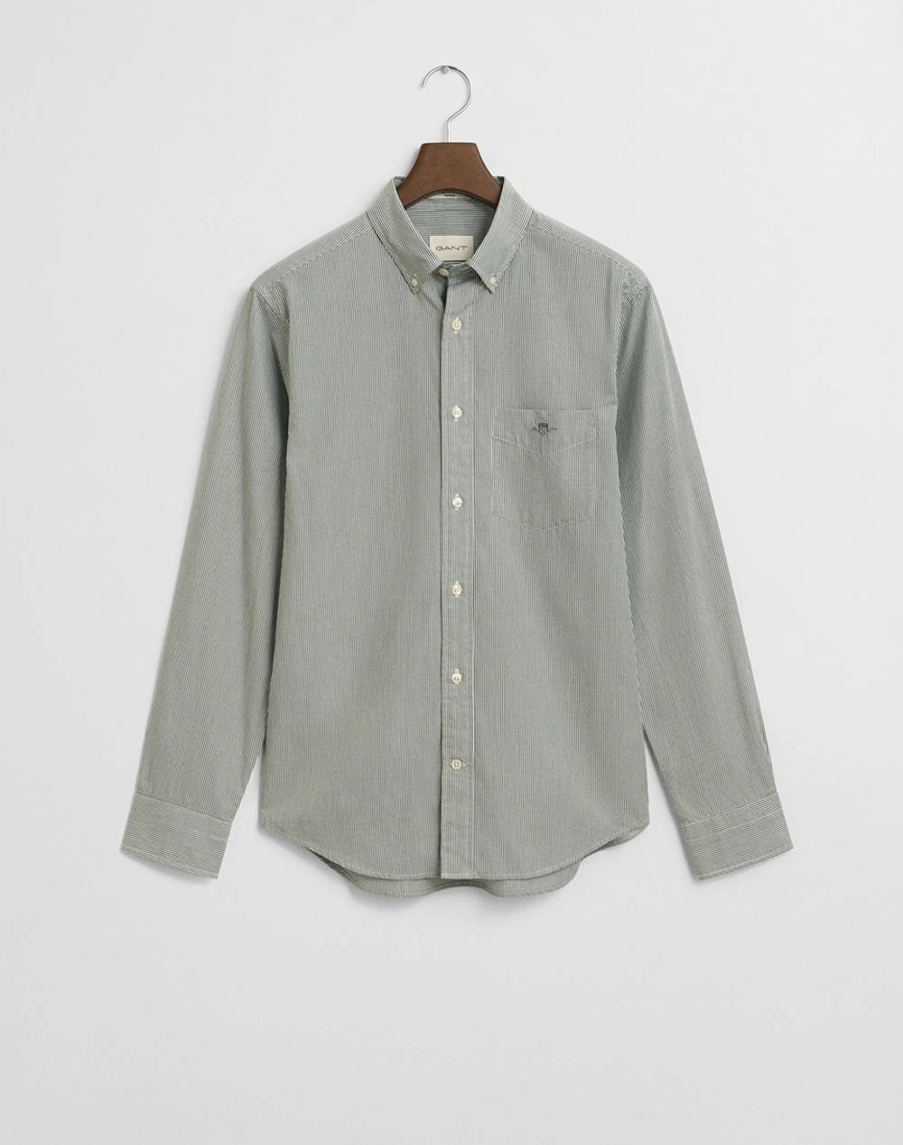 Gant Shirt Mm Reg Poplin Banker Shirt Men Clothes Shirts Darkgreen Cotton 3G3000140 338 Male Shirts Green
