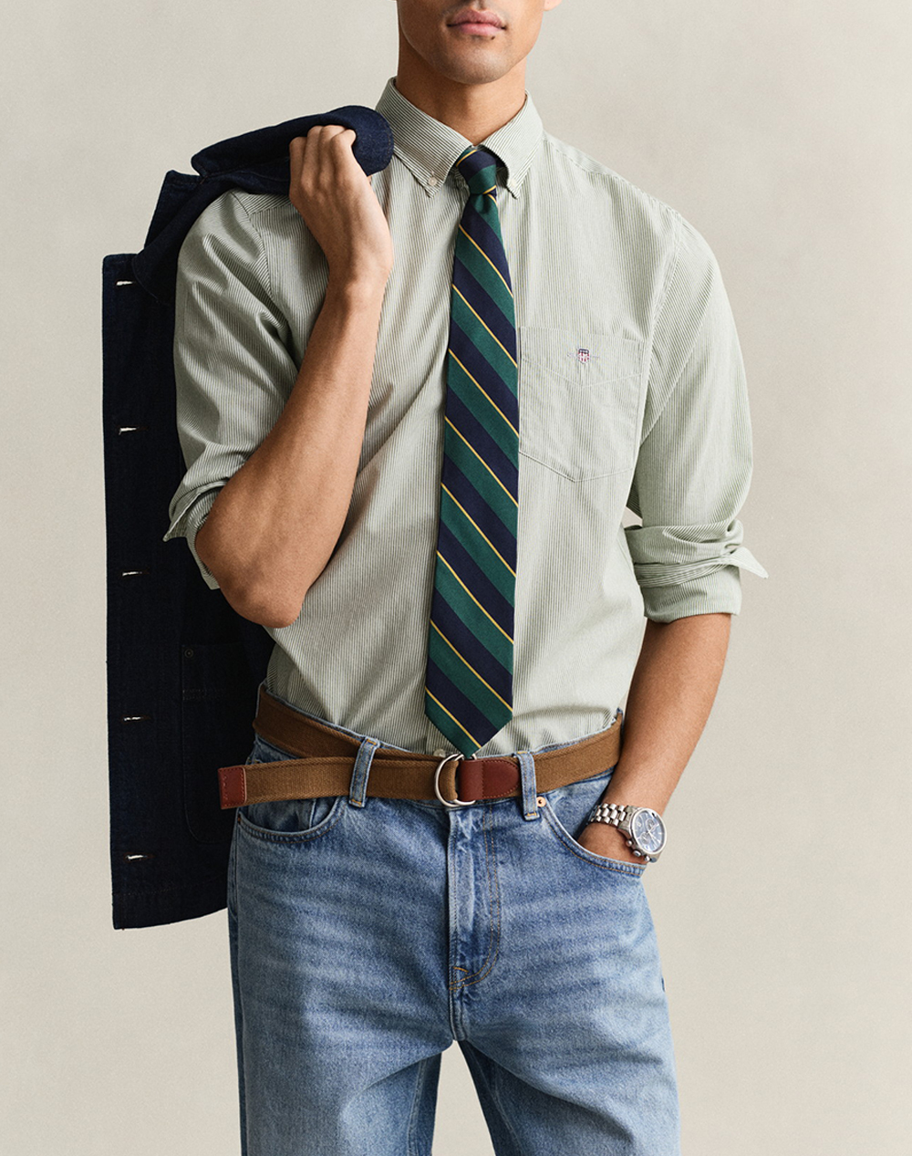 Gant Υποκαμισο Μμ Reg Poplin Banker Shirt Ανδρας Ρουχα Πουκαμισα Mintgreen Βαμβακι 3G3000140 354