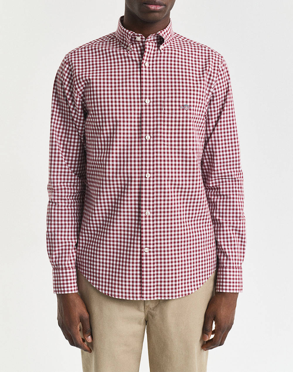 Gant Υποκαμισο Μμ Reg Poplin Gingham Shirt Ανδρας Ρουχα Πουκαμισα Redwine Βαμβακι 3G3000120 604 - Koolfly
