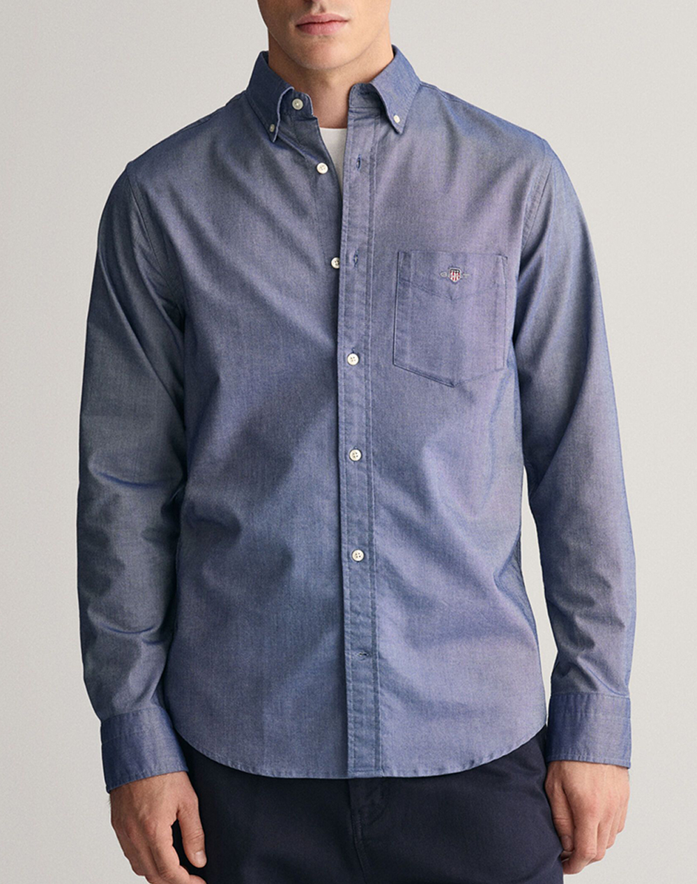 Gant Υποκαμισο Μμ Reg Oxford Shirt Ανδρας Ρουχα Πουκαμισα Indigo Βαμβακι 3G3000200 423 - Koolfly