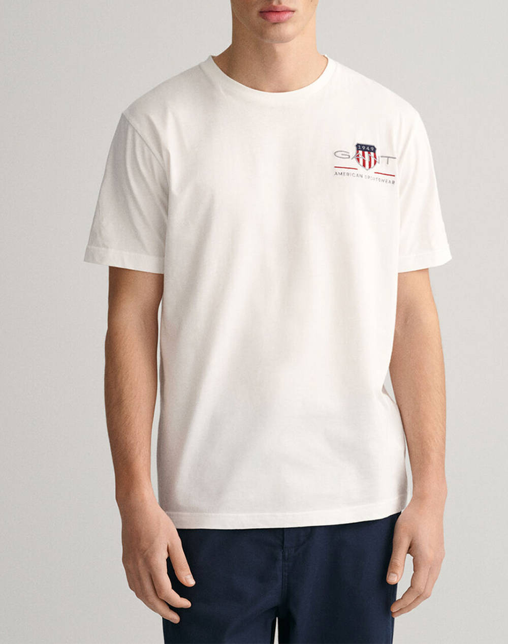 Gant Μπλουζα Κμ Reg Archive Shield Emb Ss T Shirt Ανδρας Ρουχα Μπλουζες T Shirt White Βαμβακι 3G2067004 110 - Koolfly
