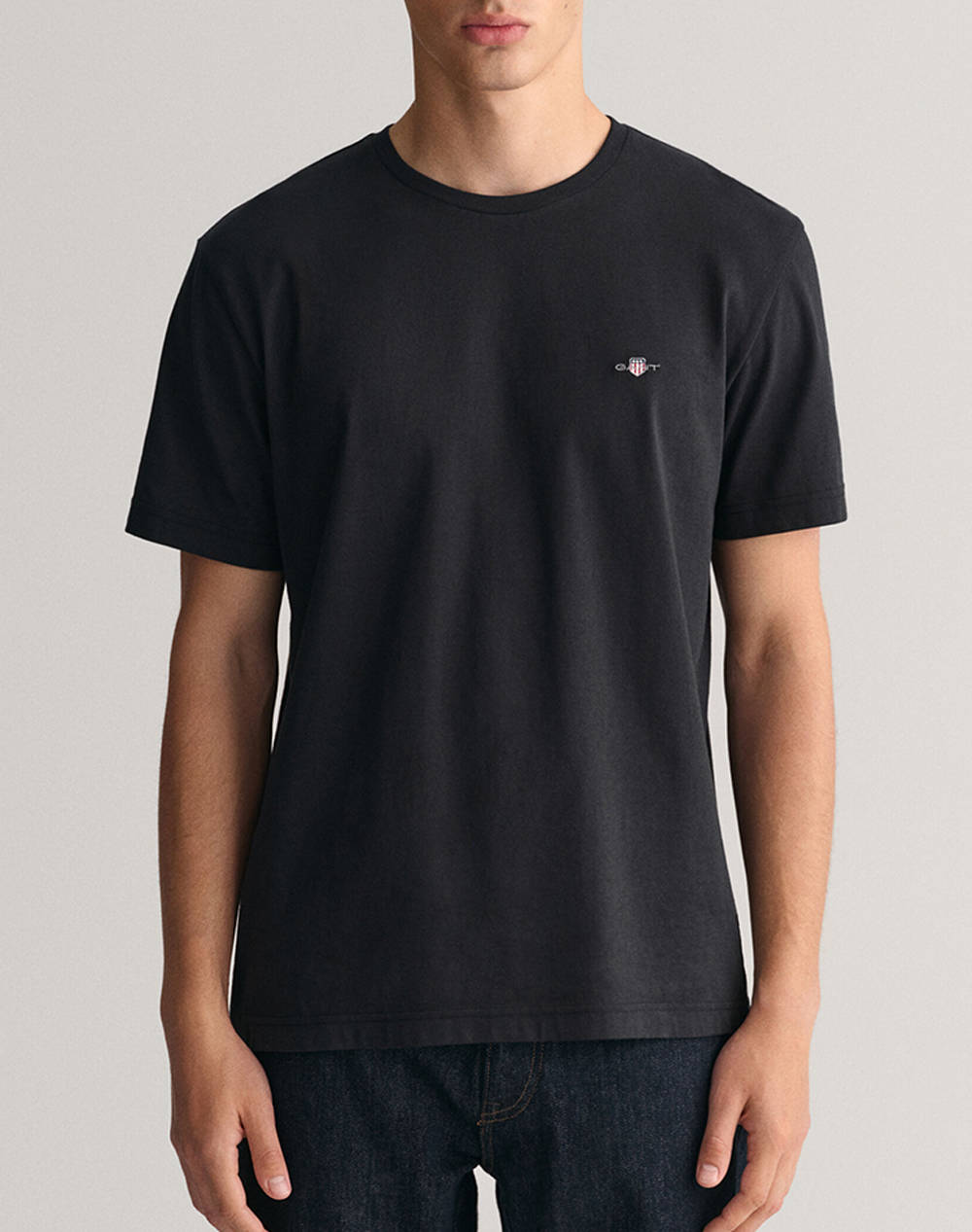 Gant Μπλουζα Κμ Reg Shield Ss T Shirt Ανδρας Ρουχα Μπλουζες T Shirt Black Βαμβακι 3G2003184 5 - Koolfly
