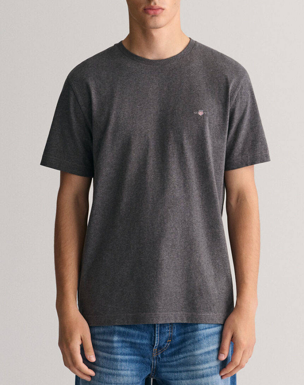 Gant Μπλουζα Κμ Reg Shield Ss T Shirt Ανδρας Ρουχα Μπλουζες T Shirt Darkgray Βαμβακι 3G2003184 95 - Koolfly