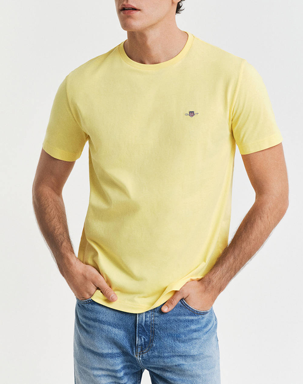 Gant Μπλουζα Κμ Reg Shield Ss T Shirt Ανδρας Ρουχα Μπλουζες T Shirt Lightyellow Βαμβακι 3G2003184 714