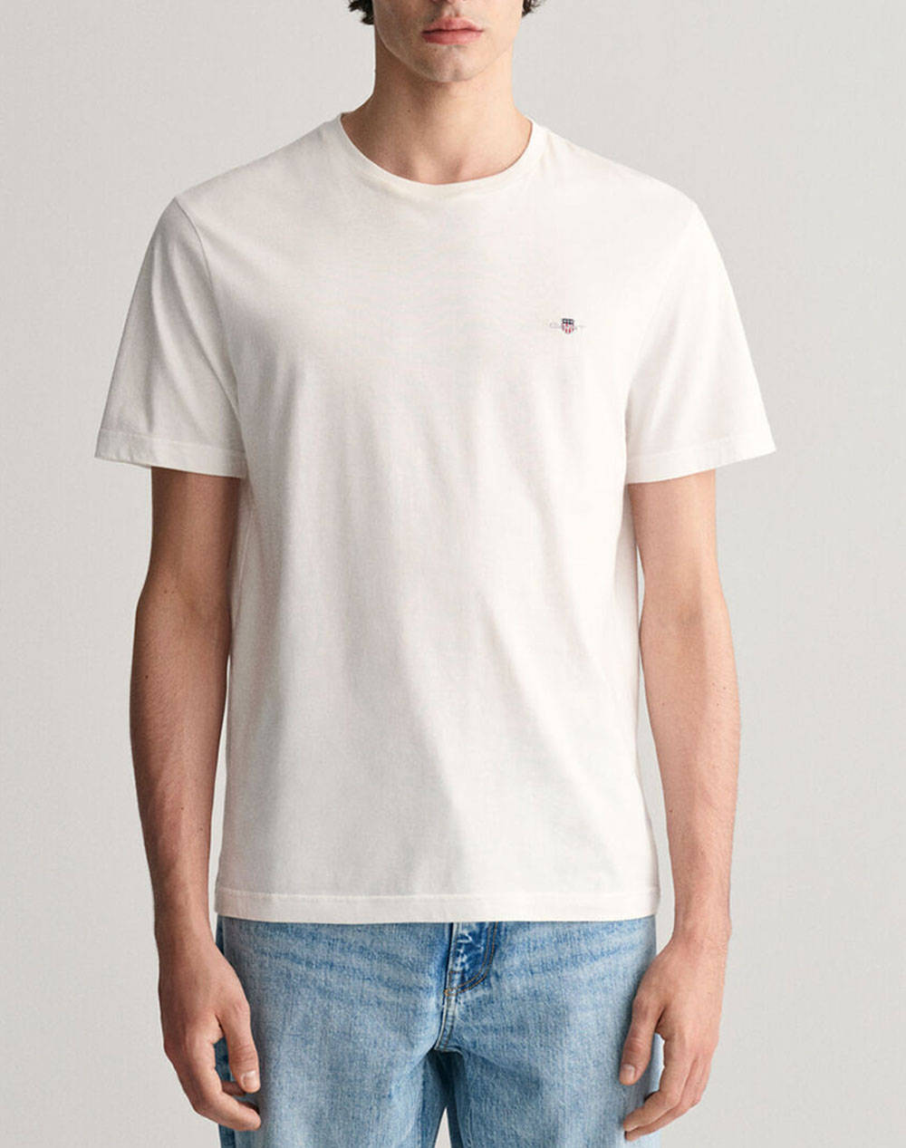 Gant Μπλουζα Κμ Reg Shield Ss T Shirt Ανδρας Ρουχα Μπλουζες T Shirt White Βαμβακι 3G2003184 110