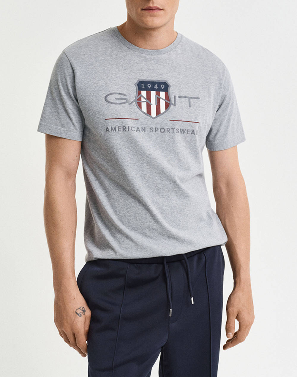 Gant Μπλουζα Κμ Reg Archive Shield Ss T Shirt Ανδρας Ρουχα Μπλουζες T Shirt Lightgray Βαμβακι 3G2003199 93