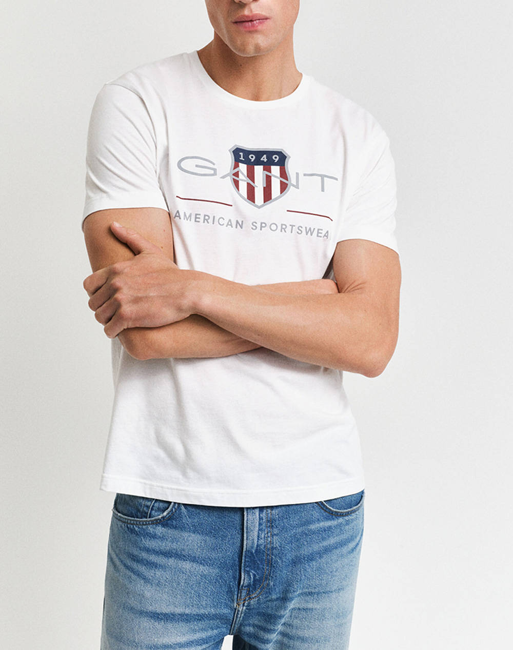 Gant Μπλουζα Κμ Reg Archive Shield Ss T Shirt Ανδρας Ρουχα Μπλουζες T Shirt White Βαμβακι 3G2003199 110
