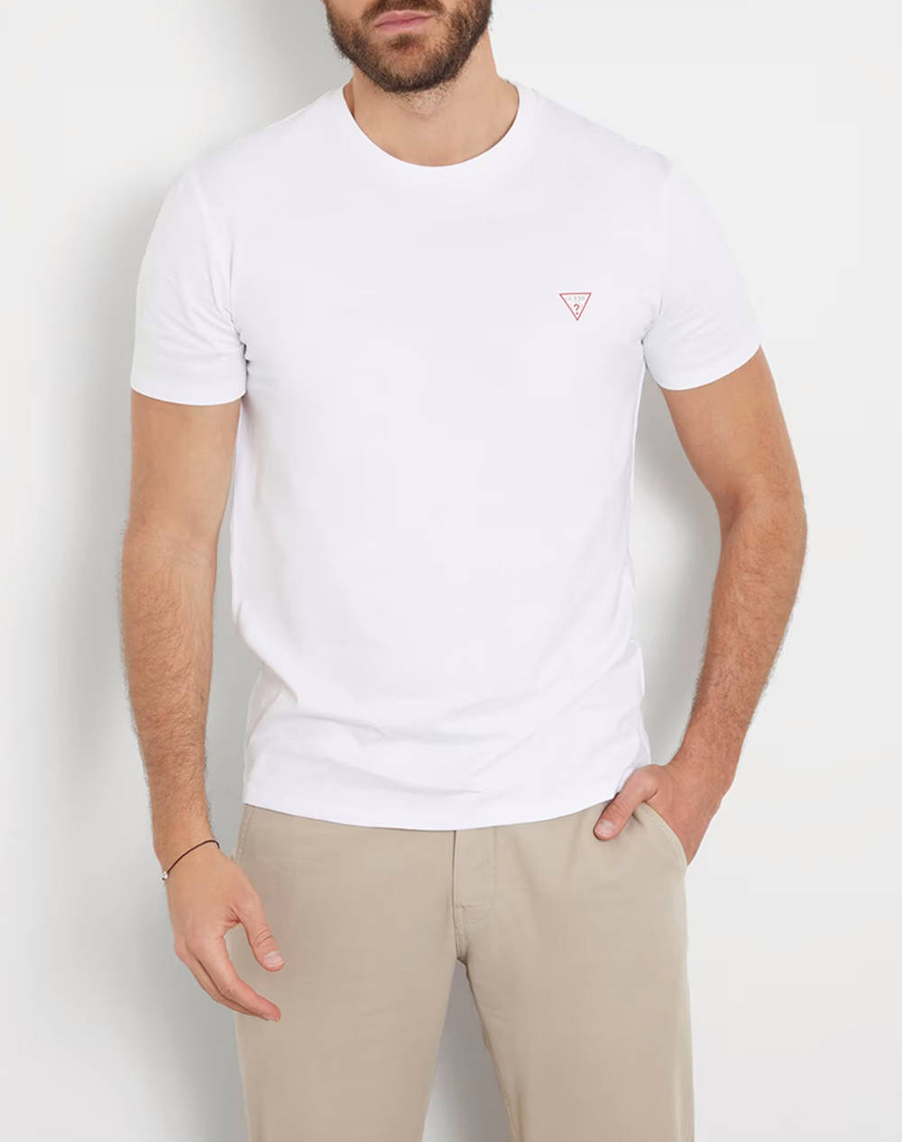 Guess Cn Ss Core Tee Men''S T Shirt Men Clothes T Shirts & Sweatshirts T Shirts White Cotton M2Yi36I3Z14 G011 Male T-Shirts