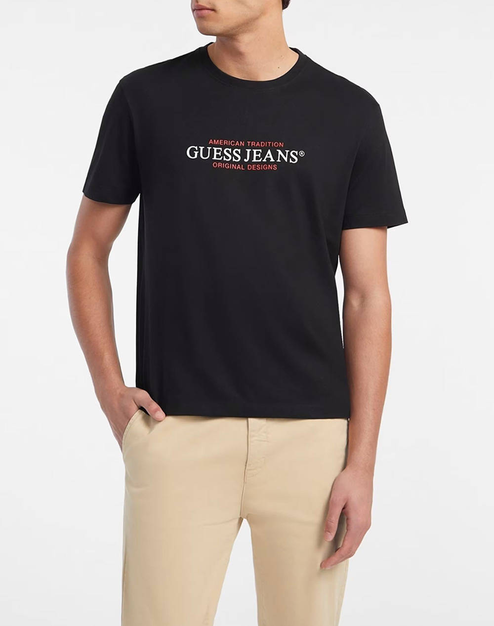 Guess Jeans Gj Ss Cn Reg America Mid Organic Heavy Jersey 205 T Shirt M Men Clothes T Shirts & Sweatshirts T Shirts Black Cotton M4Yi42K8Fq4 Jblk Male