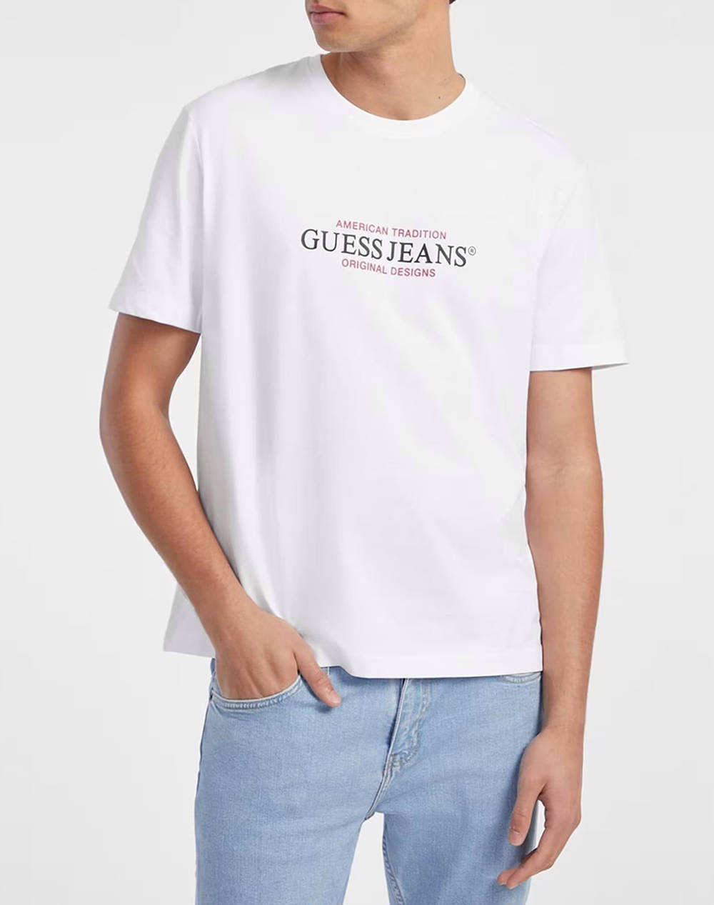 Guess Jeans Gj Ss Cn Reg America Mid Organic Heavy Jersey 205 T Shirt M Men Clothes T Shirts & Sweatshirts T Shirts White Cotton M4Yi42K8Fq4 G011 Male
