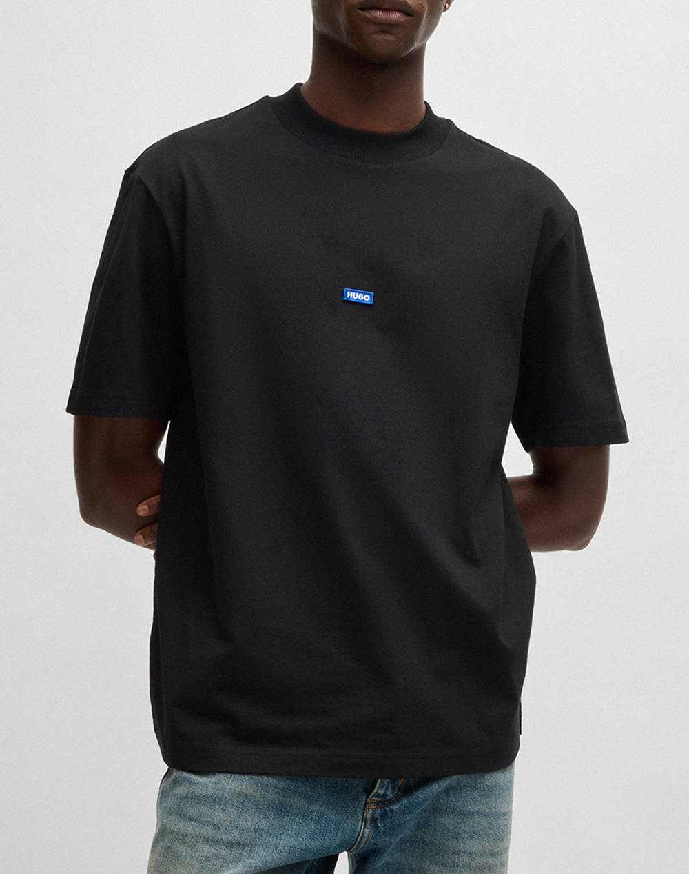 Hugo Nieros 10257318 01 Men Clothes T Shirts & Sweatshirts T Shirts Black Cotton 50509991 001 Male T-Shirts Black