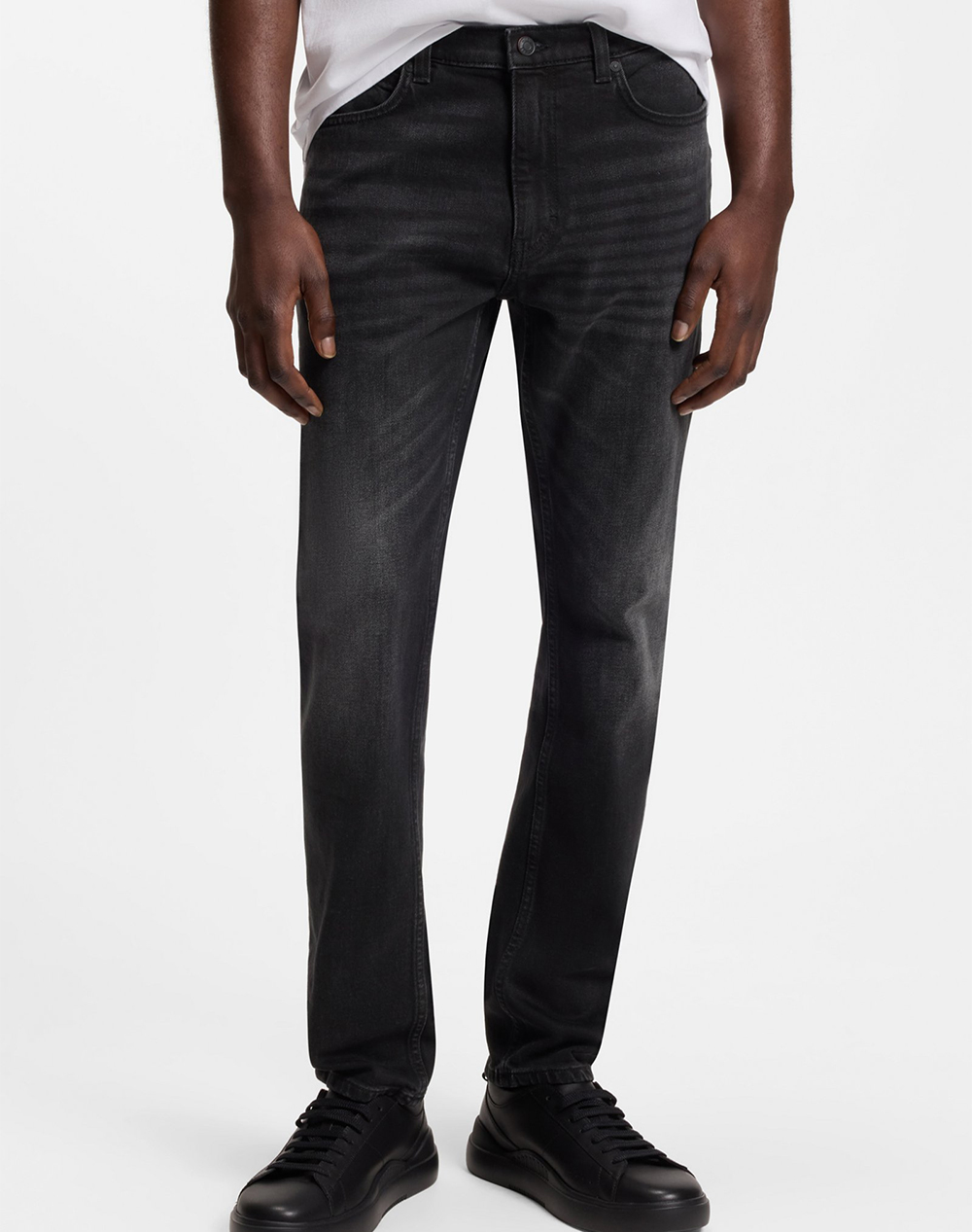 Hugo Hugo 734 10258278 02 Ανδρας Ρουχα Παντελονια Jeans Denimblack Βαμβακιμε Ελασταν 50524229 005 005