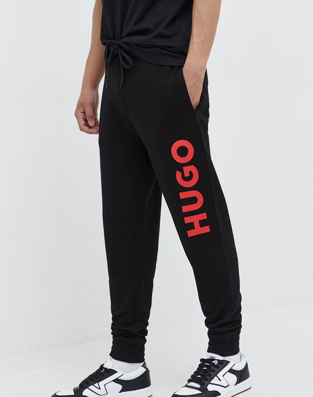 Hugo Boss Dutschi Men Clothes Trousers Sweat Pants Black Cotton 50473211 001 Male Sweat Pants Black