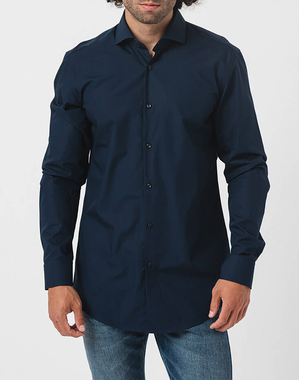 Hugo Kason 10181991 01 Men Clothes Shirts Navyblue Cotton 50293691 413 Male Shirts Blue
