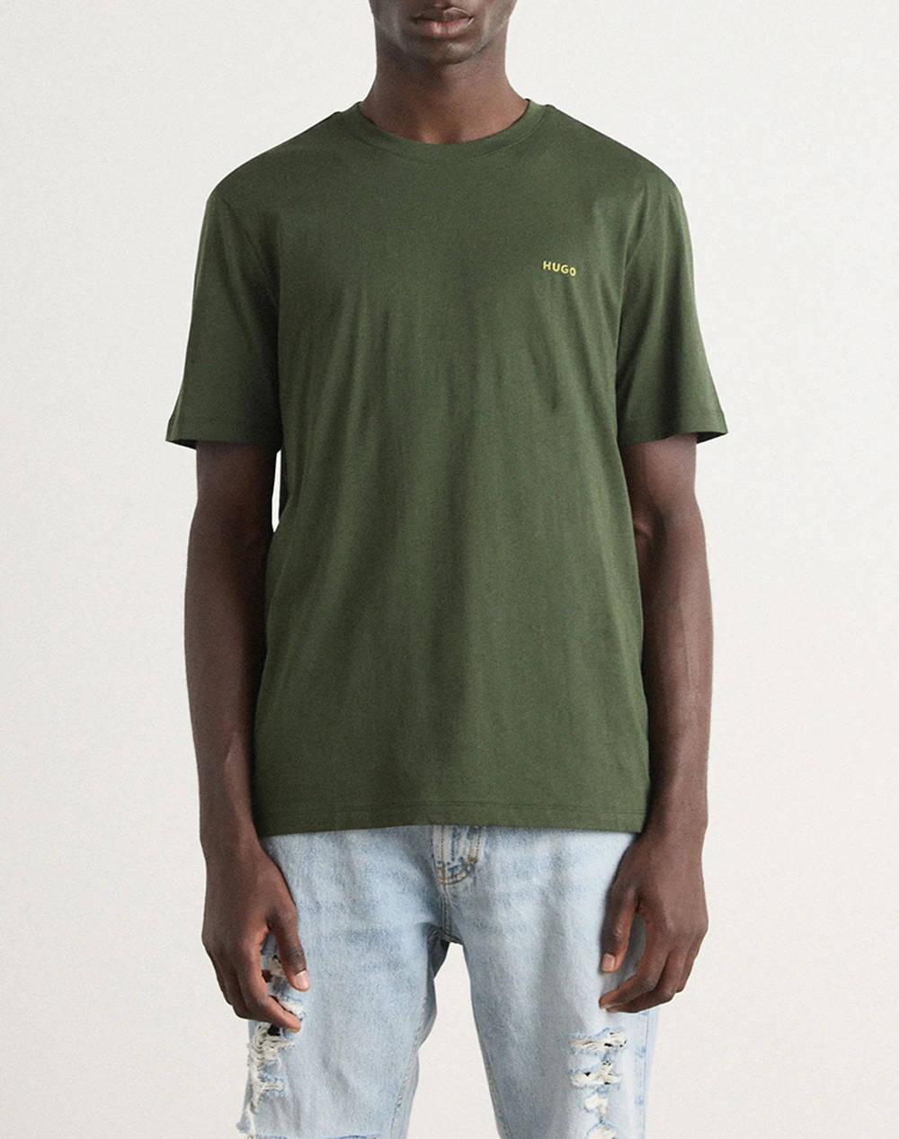 Hugo Boss Dero222 Men Clothes T Shirts & Sweatshirts T Shirts Green Cotton 50466158 309 Male T-Shirts Green