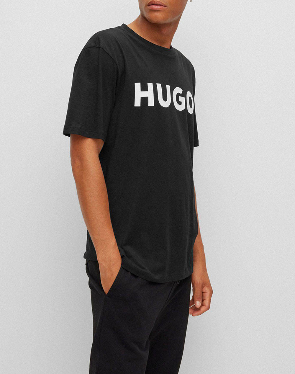 Hugo Boss Jersey Dulivio Men Clothes T Shirts & Sweatshirts T Shirts Totalblack Cotton 50467556 002 Male T-Shirts Black