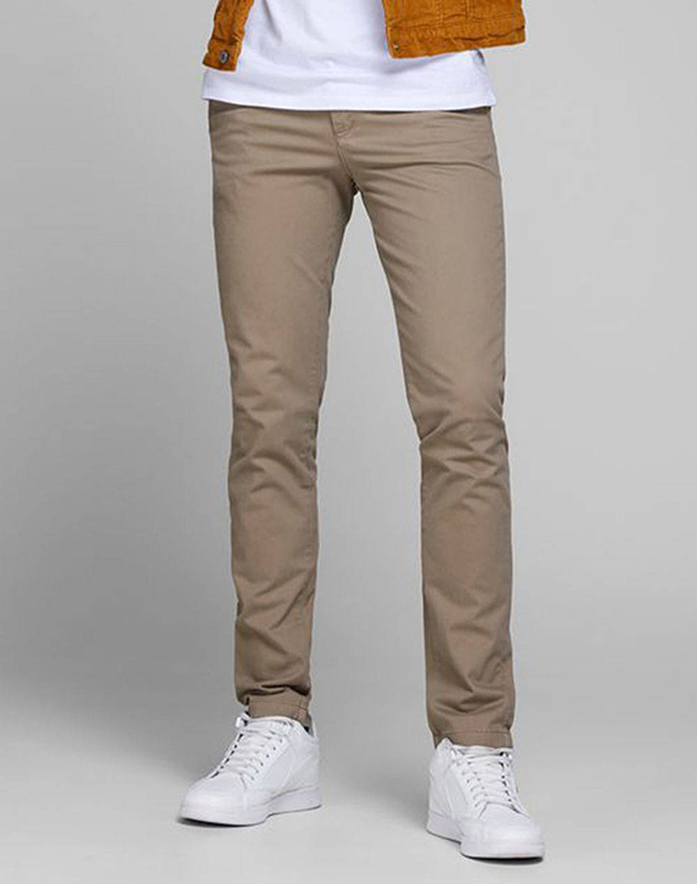 Jack&Jones Παντελονι Jjimarco Jjbowie Sa Beige Noos Ανδρας Ρουχα Παντελονια Chinos Biege Βαμβακιμε Ελασταν 12150160 Beige