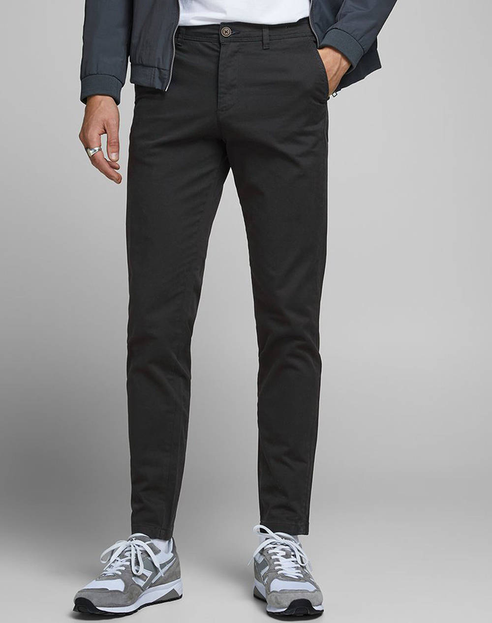 Jack&Jones Jjimarco Jjbowie Sa Black Noos Men Clothes Trousers Chinos Black Synthetic,Cotton 12150158 Black Male Chinos Black
