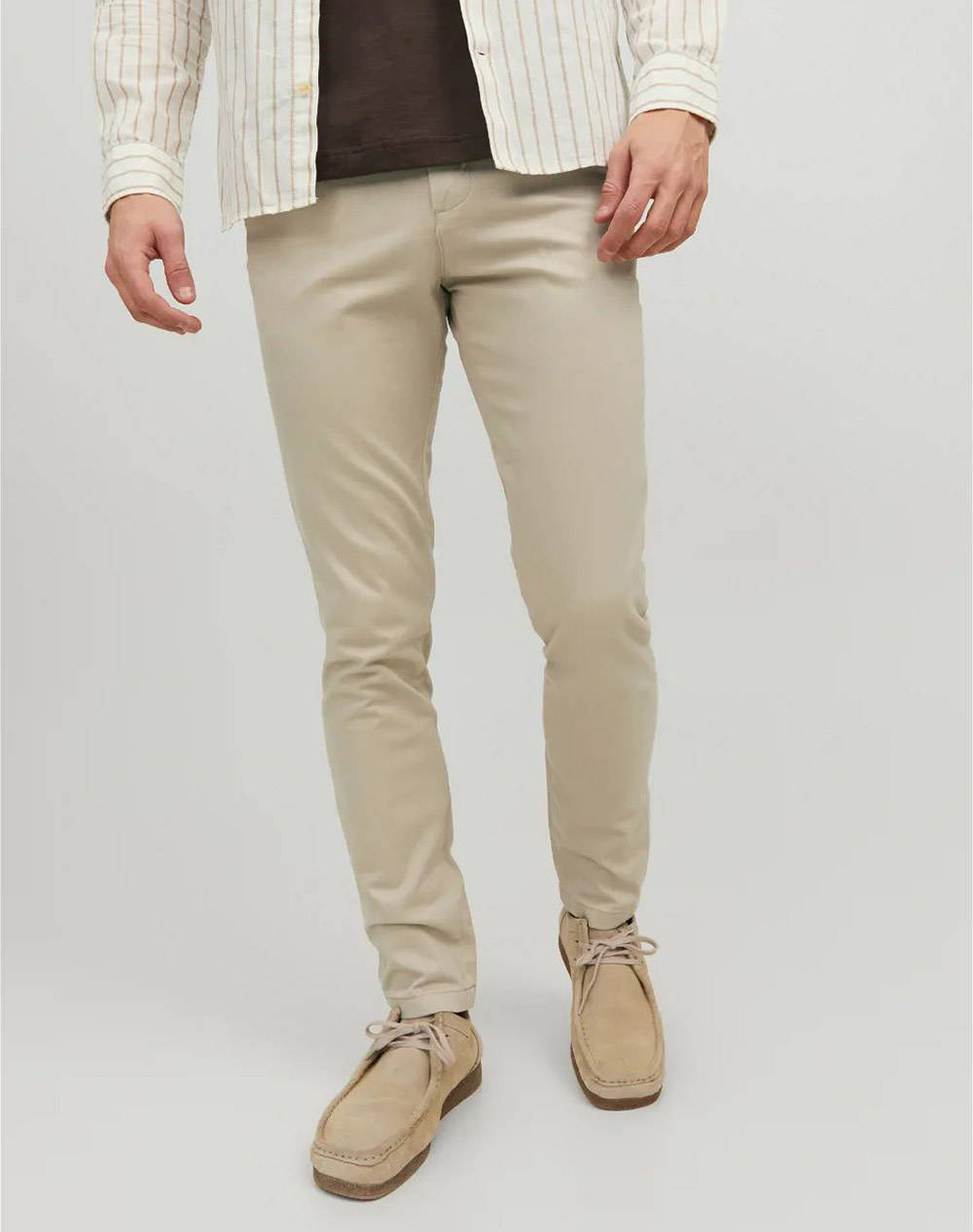 Jack&Jones Παντελονι Jjimarco Jjbowie Sa Noos Ανδρας Ρουχα Παντελονια Chinos Ecru Βαμβακι,Με Ελασταν 12150148 Oxford Tan - Koolfly