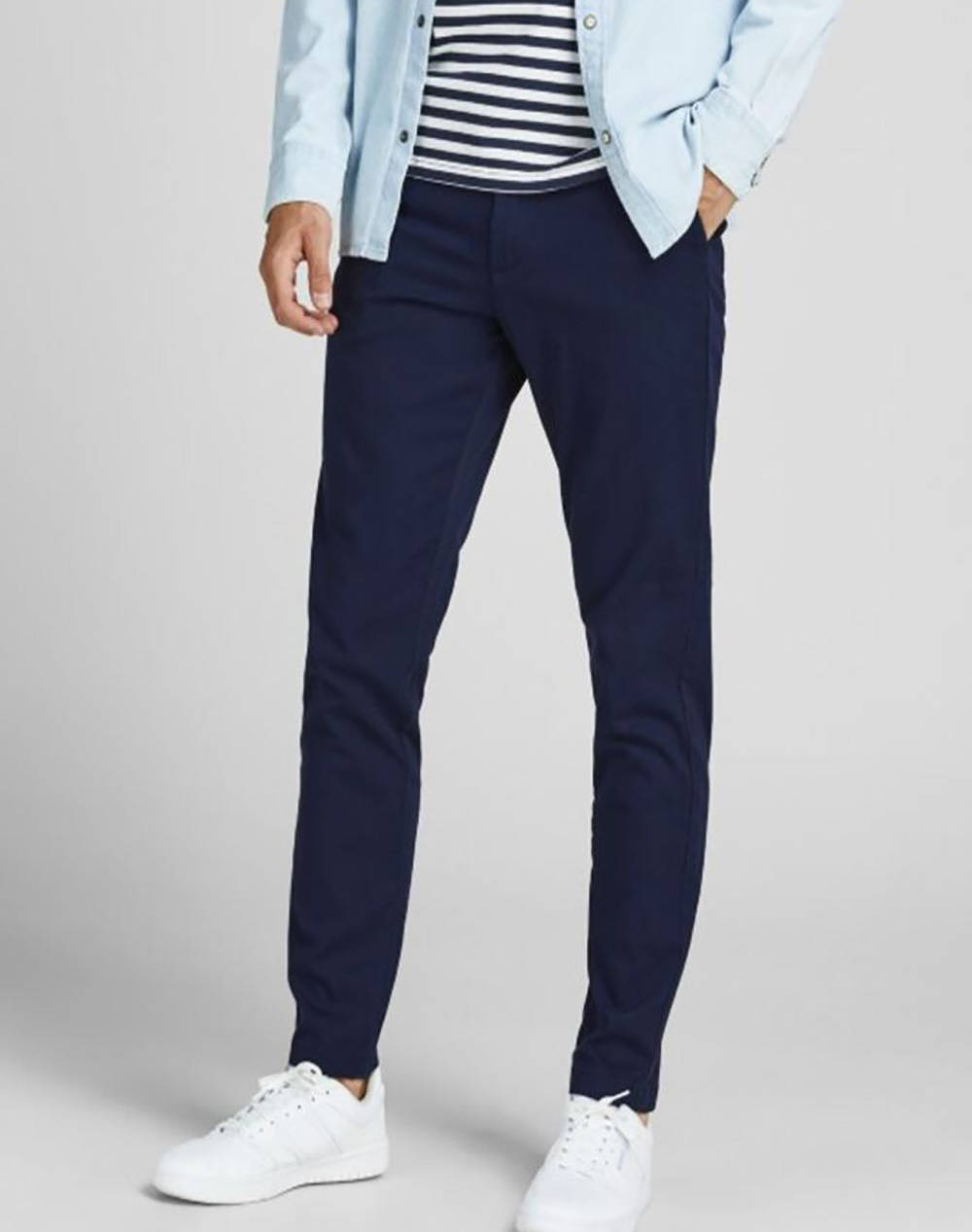Jack&Jones Jpstmarco Jjdave Akm Noos Men Clothes Trousers Chinos Navyblue Cotton,Elastic 12174309 Navy Blazer Male Chinos Blue