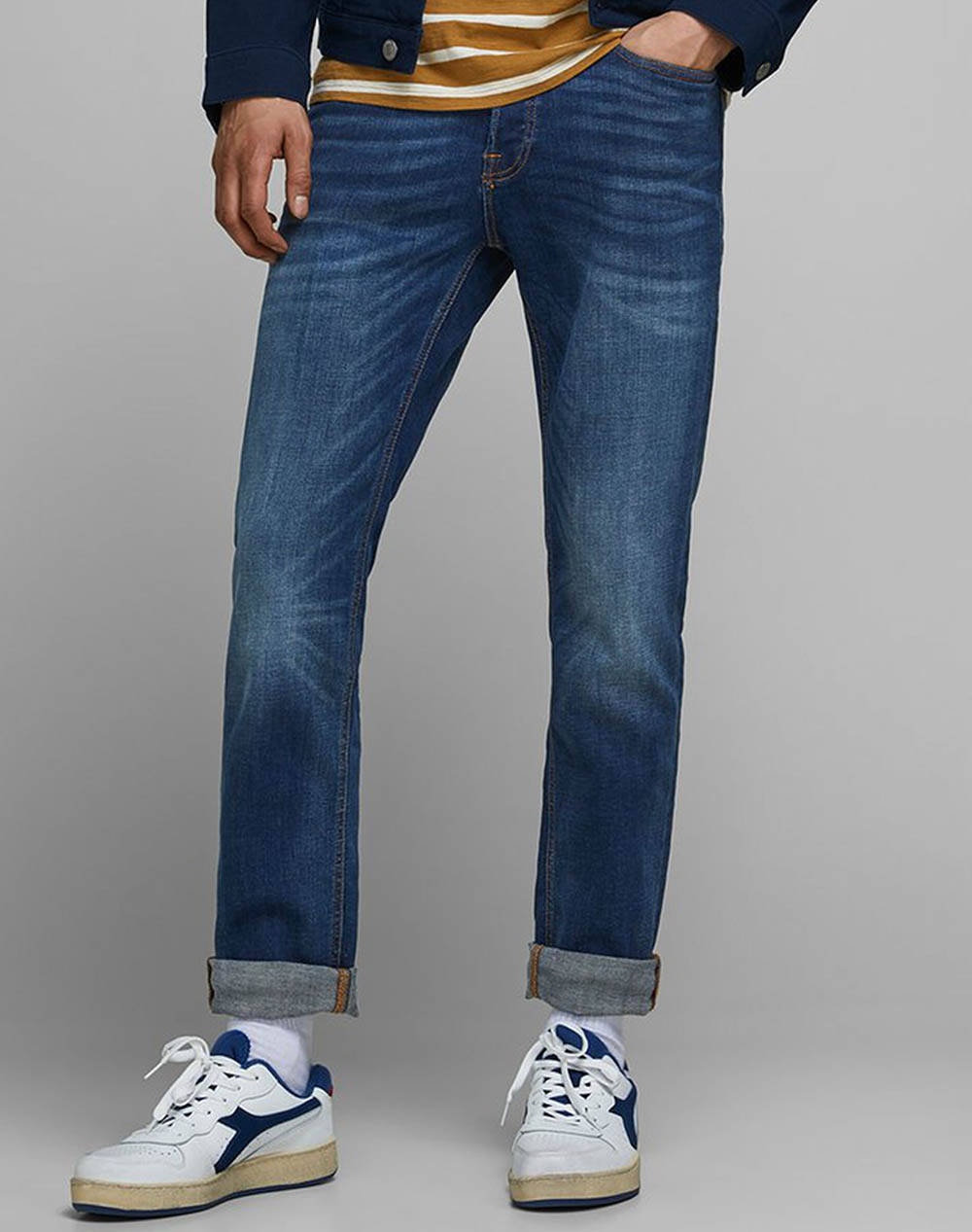 Jack&Jones Παντελονι Jjitim Jjoriginal Am 782 50Sps Noos Ανδρας Ρουχα Παντελονια Jeans Denimblue Βαμβακιμε Ελασταν 12146384 Blue Denim
