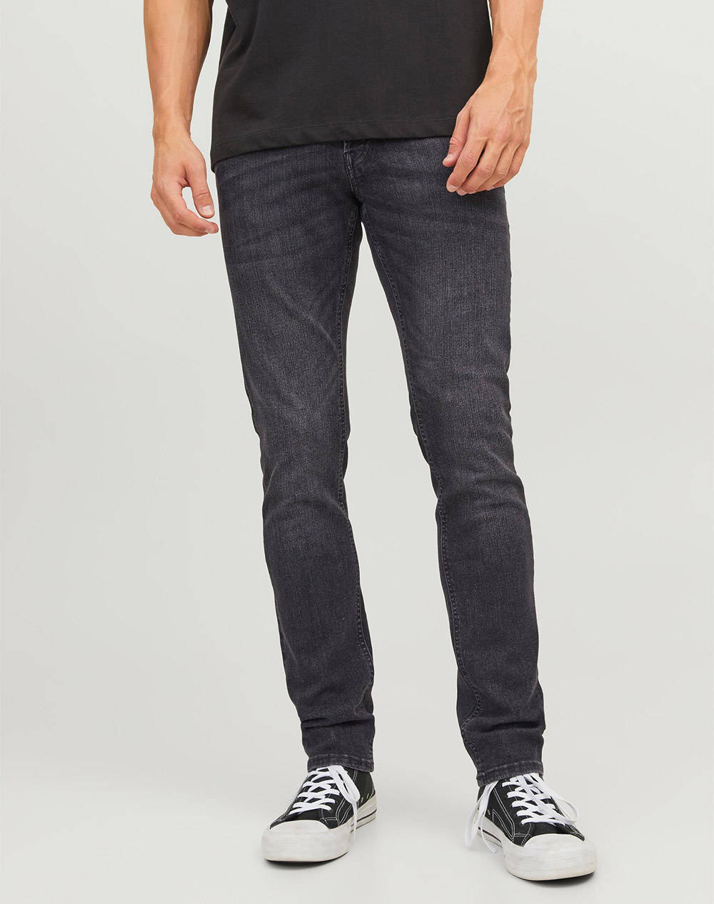 Jack&Jones Jjiglenn Jjoriginal Sq 270 Noos Men Clothes Trousers Jeans Denimblack Cotton,Elastic,Synthetic 12243595 Black Denim Male Jeans Black