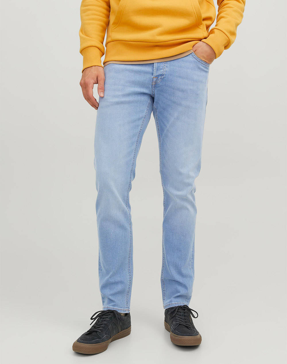 Jack&Jones Jjiglenn Jjoriginal Sq 330 Noos Ανδρας Ρουχα Παντελονια Jeans Denimlightblue Βαμβακι,Με Ελασταν,Συνθετικο 12243593 Blue Denim - Koolfly