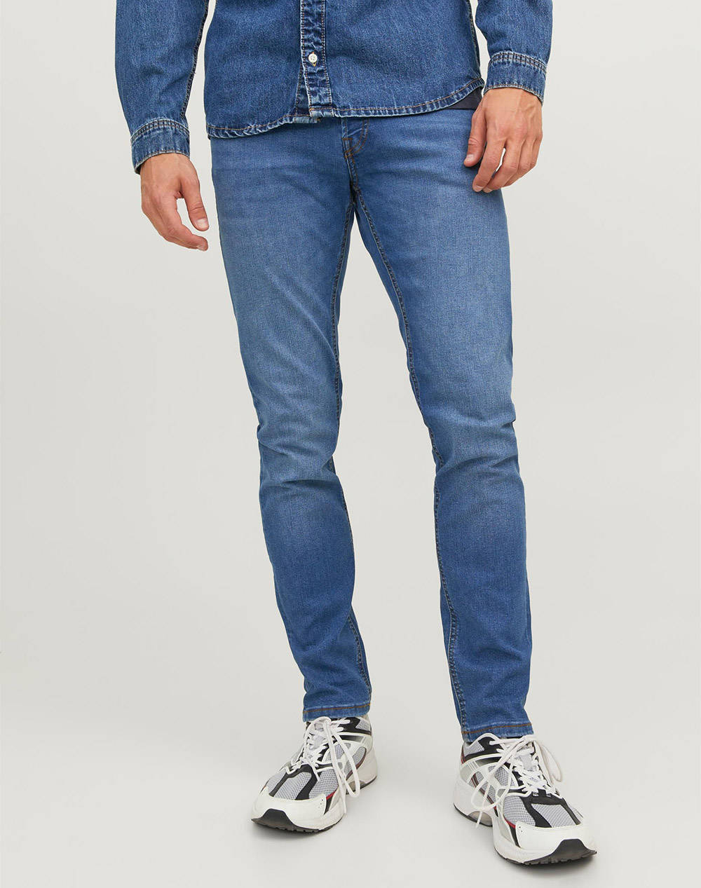 Jack&Jones Jjiglenn Jjoriginal Sq 223 Noos Ανδρας Ρουχα Παντελονια Jeans Denimblue Βαμβακι,Με Ελασταν,Συνθετικο 12243592 Blue Denim - Koolfly