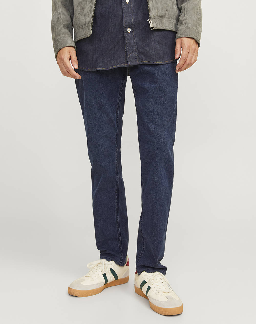 Jack&Jones Jjimike Jjoriginal Sq 260 Men Clothes Trousers Jeans Denimblue Cotton,Elastic,Synthetic 12262487 Blue Denim Male Jeans Blue
