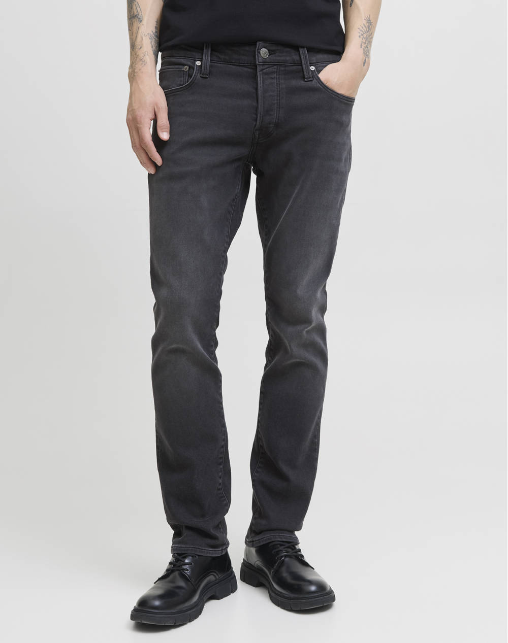 Men Clothes Trousers Jeans Denimblack Cotton,Viscose,Elastic,Synthetic 12278115 Black Denim Male Jeans Black