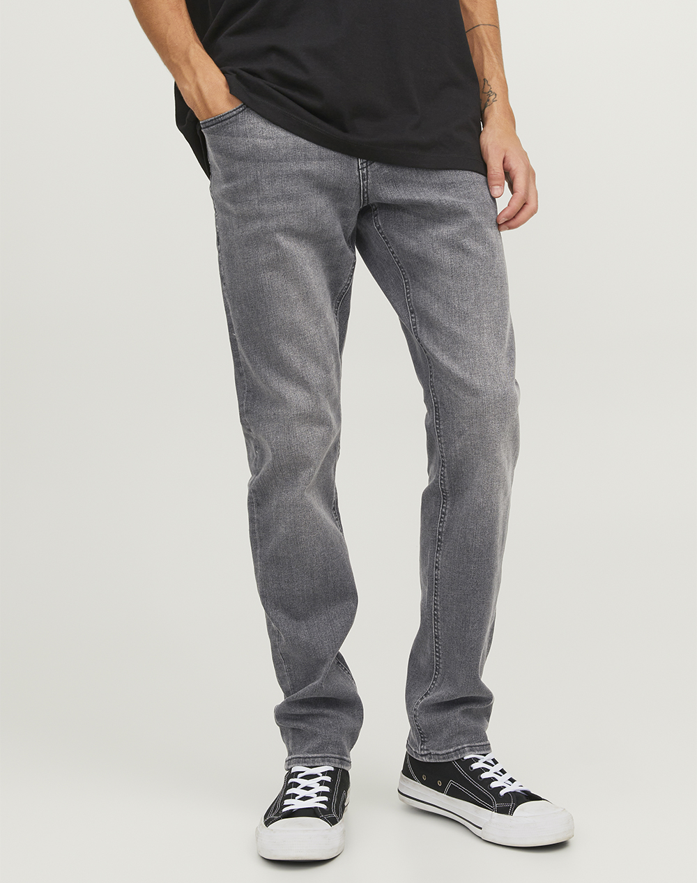Jack&Jones Jjiglenn Jjoriginal Sq 349 Noos Ανδρας Ρουχα Παντελονια Jeans Denimgray Βαμβακιμε Ελαστανσυνθετικο 12243599 Black Denim